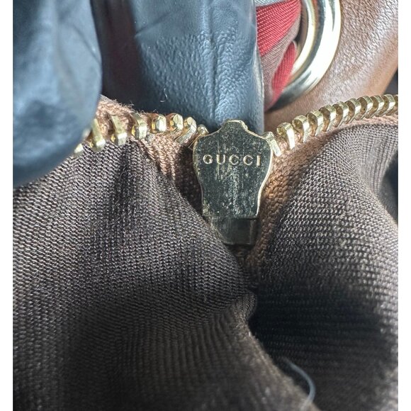 Authentic Gucci Leather Positano Silk Scarf Tote Bag Made in Italy - Picture 5 of 13